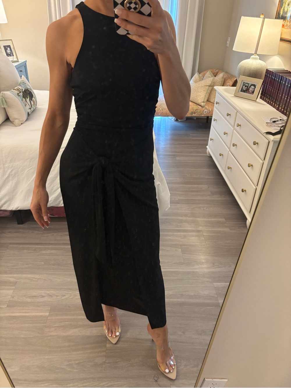 📸 CINQ À SEPT Mariah Ruched Knot Midi Dress